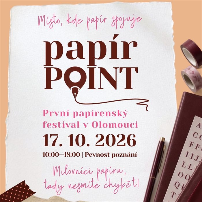 Plakát PapírPOINT – 17. 10. 2026, Pevnost poznání Olomouc